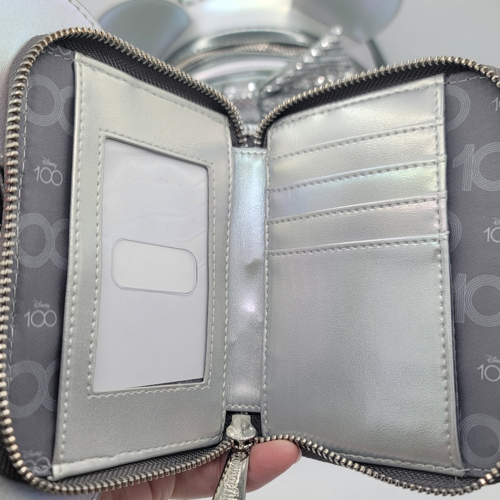 SOLD Loungefly Disney 100 Minnie Mouse Platinum Backpack & Wallet NEW NWT #1635 - Picture 5 of 16
